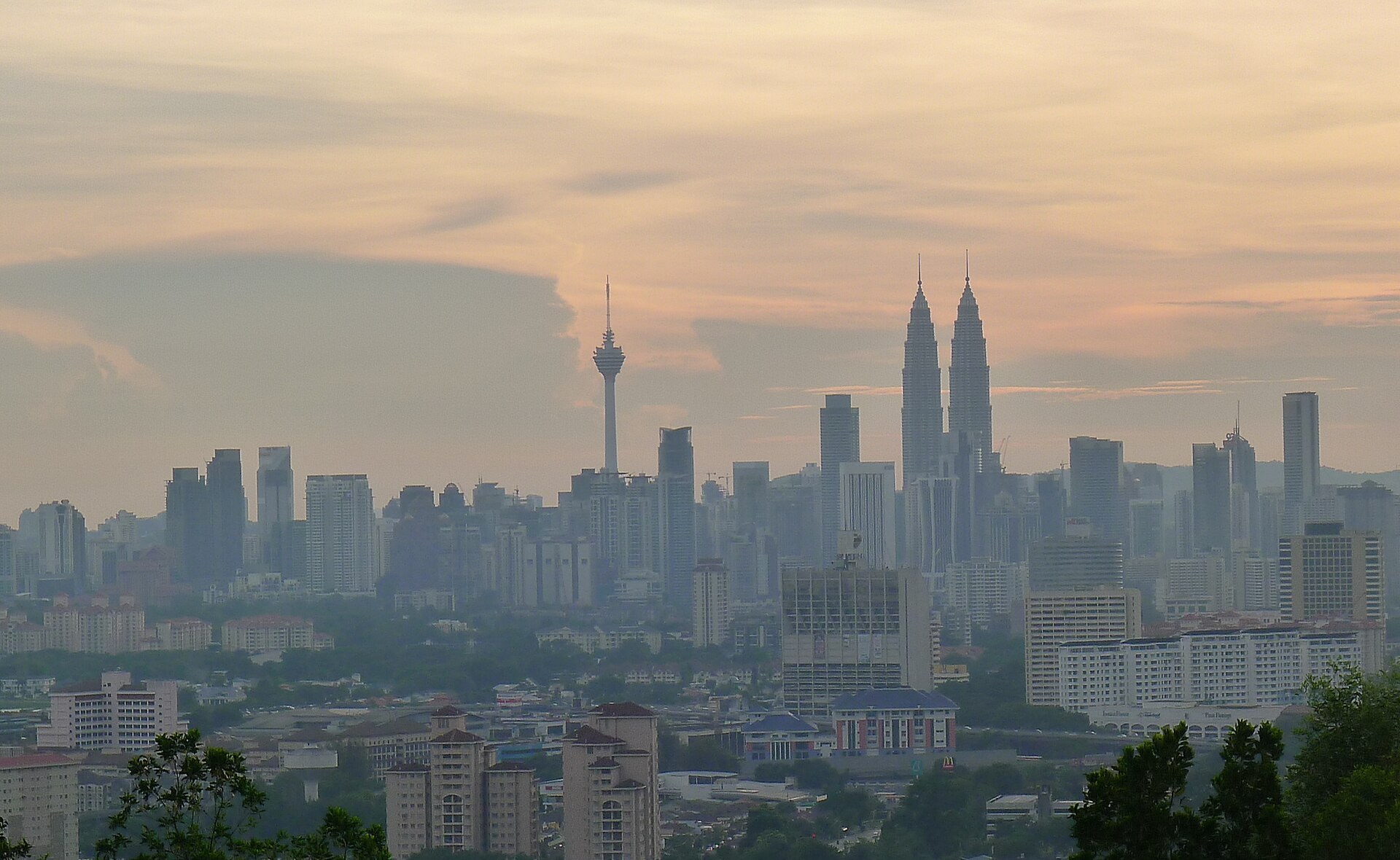 Kuala Lumpur skyline at sunset